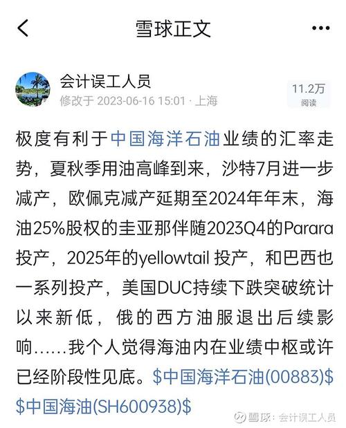 中国海油总裁:低油价短期影响利润,但也催生资产并购机会
